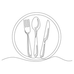 Wall Mural - fork spoon and knife