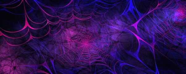 Wall Mural - spider web design pattern with a purple color Generative AI
