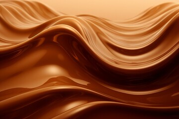 Abstract brown water waves on soft chocolate coffee background. Generative AI