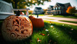 Home Sweet Gourd -- Hand-Carved Homely Pumpkin