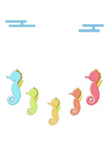 Cute Seahorses(dragons) Lined Up Sideways Together.
