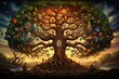 Cartoonish representation of a sacred Tree of Life. Generative AI