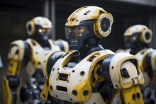 Robotized American Football Team In Pittsburgh. Generative AI