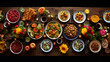 Amazing Colorful Vegetarian Feast Dinner Table