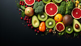 Fototapeta Kuchnia - Healthy food selection healthy food background