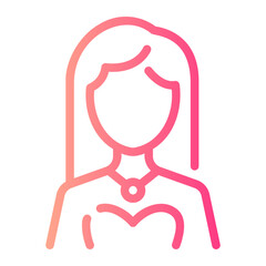 actress Line Gradient Icon