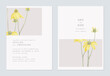 Grey minimalist yellow Cutleaf coneflower wedding invitation