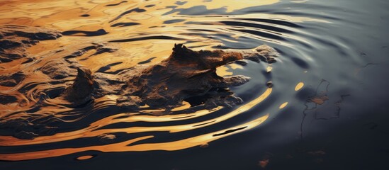 Wall Mural - Water reservoir polluted by oil spillage