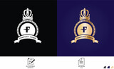 Fototapeta  - f letter logo, m design on crown