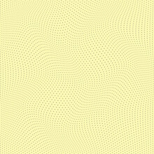 Abstract Seamless Black Polka Dot Wave Pattern With Yellow Bg.