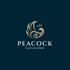 Wall Mural - Peacock Simple Flat Logo