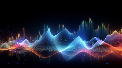 Wall Mural - Wave line technology background.