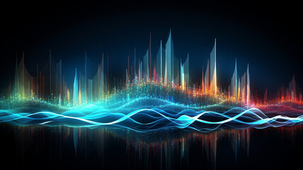 Wall Mural - Wave line technology background.