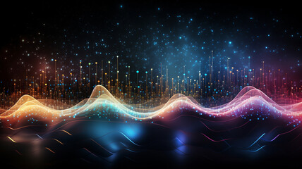 Wave line technology background.