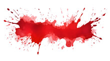 Watercolor Red Paint Splatter Splash On Transparent White Background