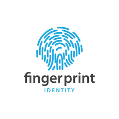 Wall Mural - Premium Fingerprint Logo, Human Identity Design Simple Line Model Template Illustration