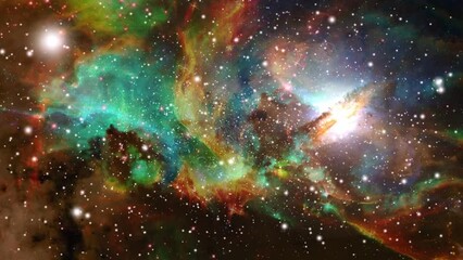 Wall Mural - galaxy nebula space animation zoom through stars dust