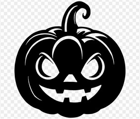 Wall Mural - Halloween pumpkin icon isolated on white background. Scary and funny pumpkin monster  face.Vector illustration