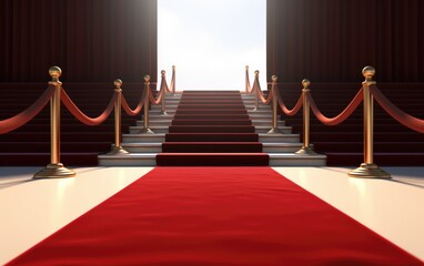 Wall Mural - Long red carpet between rope barriers