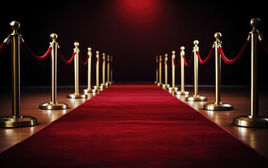 Wall Mural - Long red carpet between rope barriers