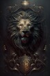 The lion is a powerful and majestic creature, and the crown and shield further emphasize its royalty and authority.