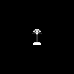 Sticker -  Antenna tower icon isolated on dark background