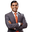 portrait of a smiling indian businessman isolated on transparent background - business people design element cut-out PNG