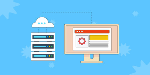 Wall Mural - cloud hosting, web hosting service, cloud storage, web based application, cloud based application, v