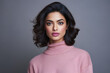 © JuanM - Beautiful Indian model in a winter pink sweater