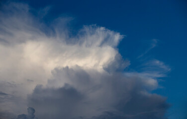 Wall Mural - Clouds in the blue sky background.Sky clouds.Sky with clouds weather nature cloud blue.