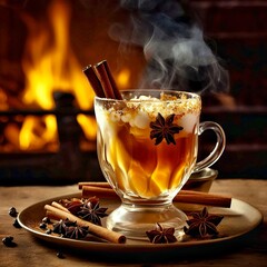 Hot grog with cinnamon 