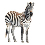 Fototapeta Konie - The zebra is standing. Graphic material about animals. Generative AI