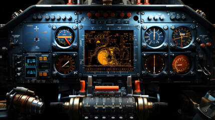 The cabin of the modern passenger airliner, nobody, autopilot
