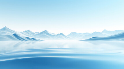  Peaceful calm landscape in blue colors