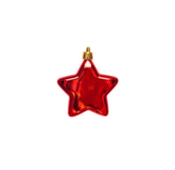 Wall Mural - christmas red star isolated on transparent background