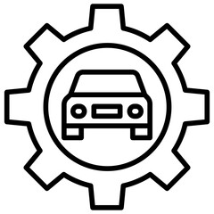 Canvas Print - Outline Car Service icon