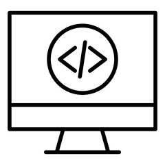 Outline Monitor Coding icon