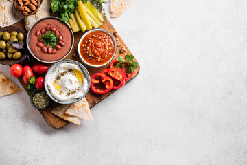 Canvas Print - Arabic breakfast or mezze platter