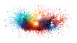 Burst of Fireworks on Transparent Background Isolated on Transparent or White Background, PNG