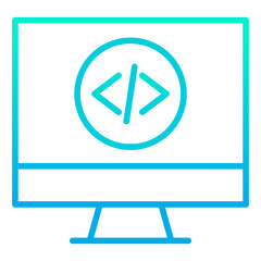 Outline gradient Monitor Coding icon