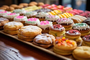 an array of colorful gluten-free pastries