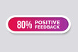 © Sinhara - 80% Positive Feedback Button. Eighty percent Feedback symbol Vector Illustration