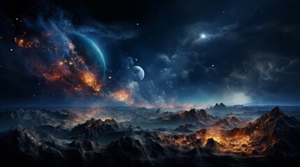 Wall Mural - The beautiful Earth moves in space. Photographic