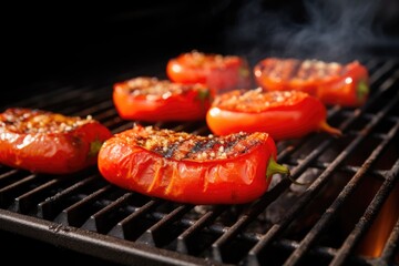 Sticker - smoking grill with tomatoes turning soft and slightly burned