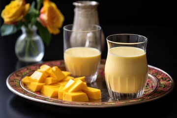 Sticker - plate of vegan mango lassi