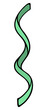 Serpentine. Color vector illustration. Nice decoration for the holidays. Decorative green ribbon rolled into a spiral. Cartoon style. Isolated background. Idea for web design.