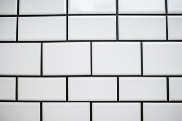 Sticker - close-up of subway tiles with white grouting