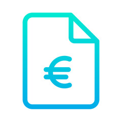 Poster - Outline Gradient Euro document icon