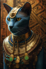Poster - Bastet's Feline Grace: An image capturing the abstract essence of Bastet, the goddess of home, fertility, and protection. 