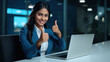 © PRASANNAPIX - Young businesswoman or corporate employee showing thumps up